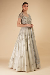 Silver And Grey Pearl Work LehengaDSC00175