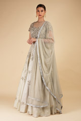Silver And Grey Pearl Work LehengaDSC00177