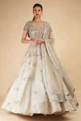 Silver And Grey Pearl Work LehengaDSC00178