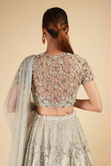 Silver And Grey Pearl Work LehengaDSC00179