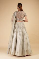 Silver And Grey Pearl Work LehengaDSC00180