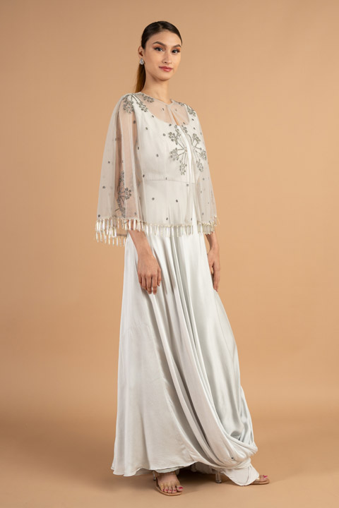 Cowl Gown with Cape