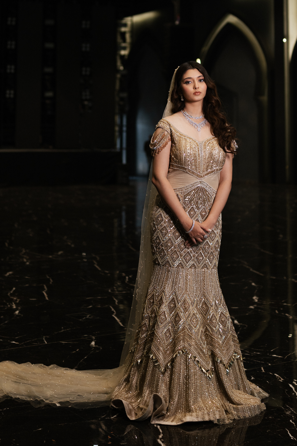 Champagne Royale Couture Fishcut Gown2