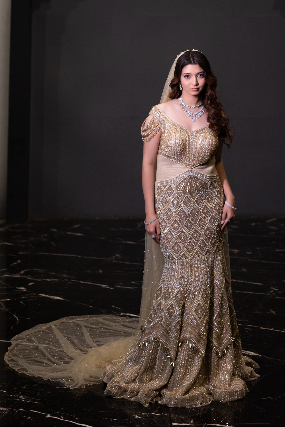 Champagne Royale Couture Fishcut Gown5