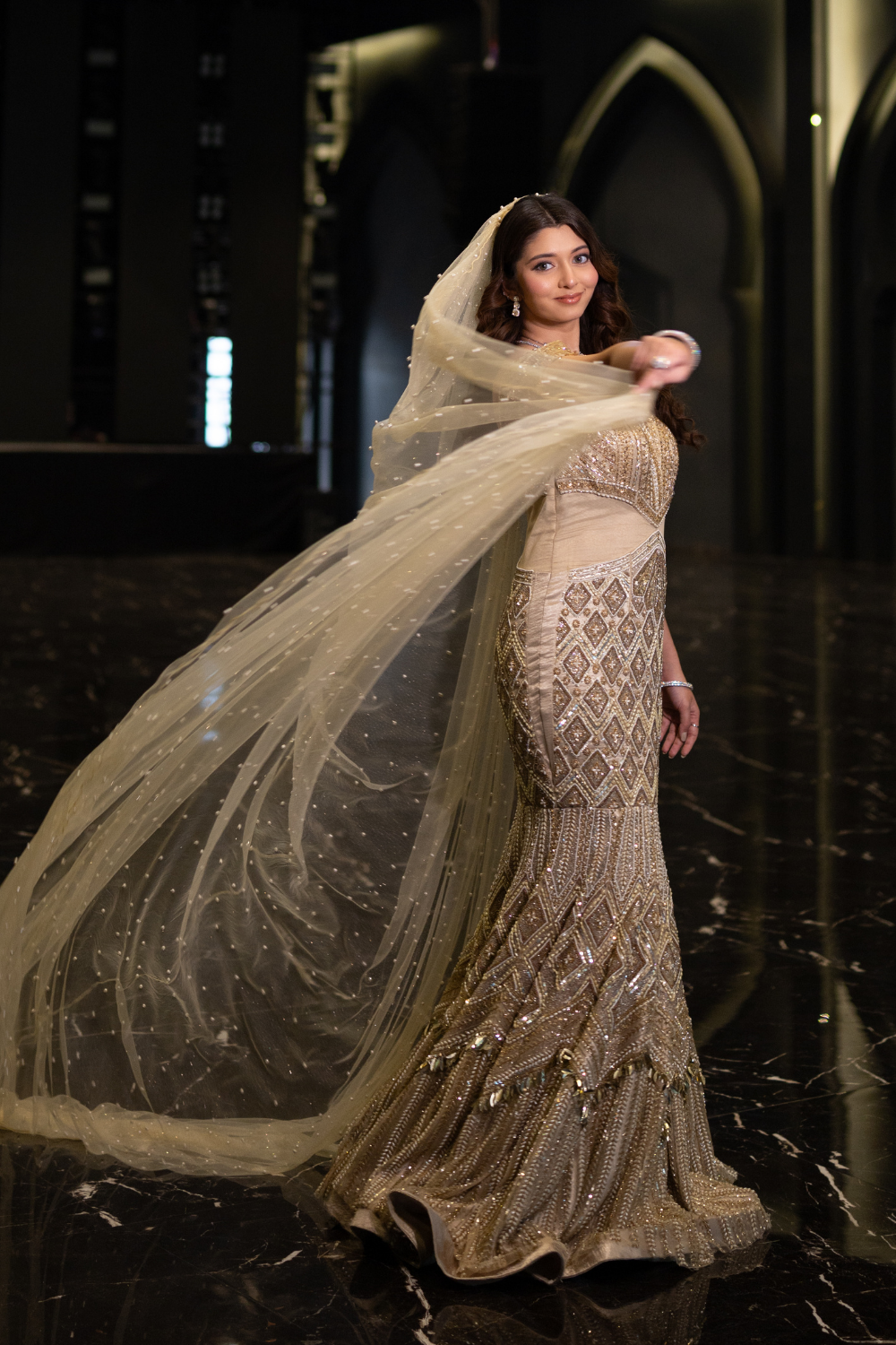 Champagne Royale Couture Fishcut Gown7