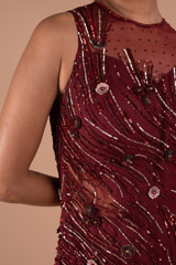 Maroon Layered Shimmer GownDSC08356