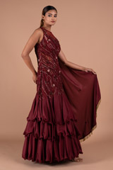 Maroon Layered Shimmer GownDSC08367