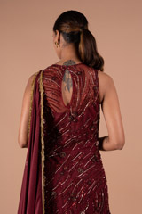 Maroon Layered Shimmer GownDSC08373