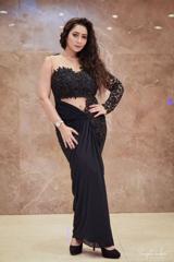 Black Side Draped Gown2