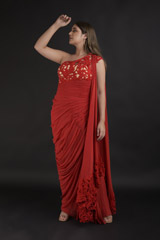 Red One Shoulder Gown