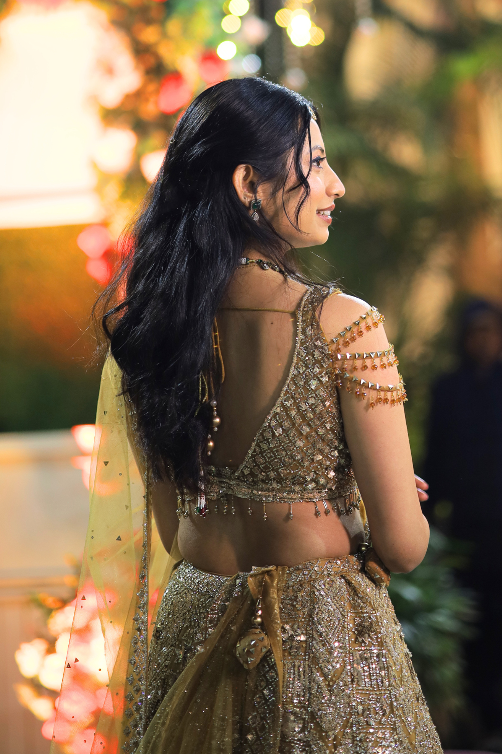 Gold 3D Sequin Lehenga Set2