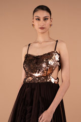 Ruffled Gown with Waist Cut OutsDSC01667