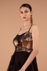 Ruffled Gown with Waist Cut OutsDSC01668