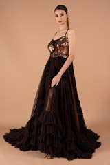 Ruffled Gown with Waist Cut OutsDSC01669