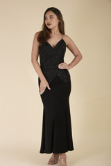 Black Back Cut Out Gown