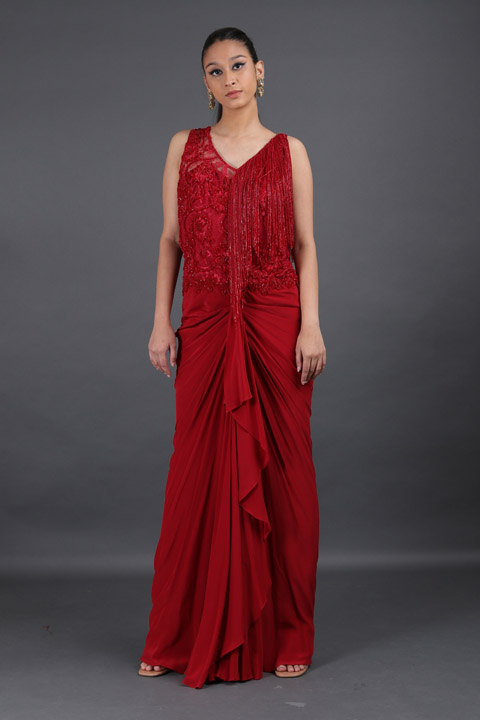 Tassel Saree Gown