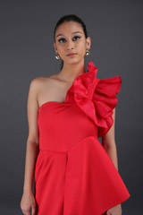 Ruffle Shoulder Slit GownIMG_8500