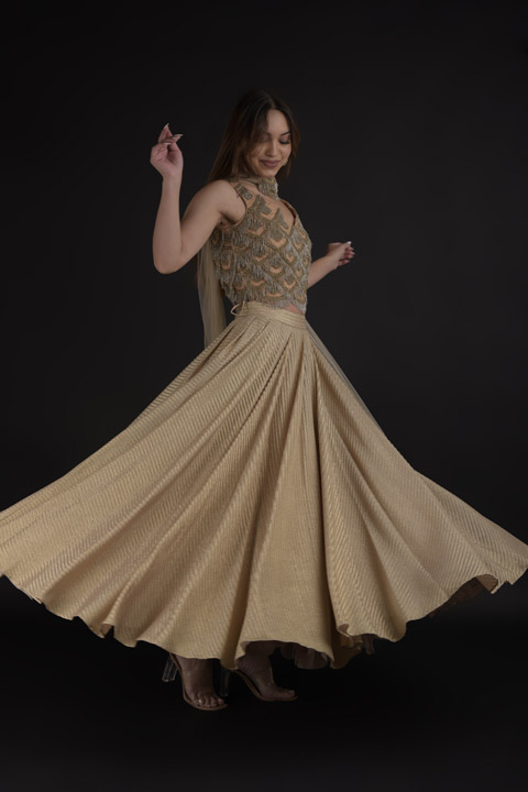 Golden Tasseled Lehenga Set