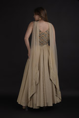 Golden Tasseled Lehenga Set_DTR9001