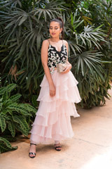 Cut Waist Ruffle Gown