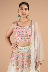 Mint Green Tulle Lehenga SetDSC01287