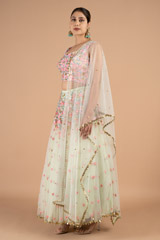 Mint Green Tulle Lehenga SetDSC01289