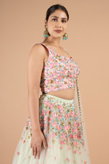 Mint Green Tulle Lehenga SetDSC01292