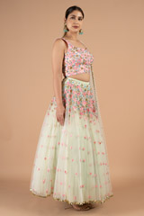 Mint Green Tulle Lehenga SetDSC01294