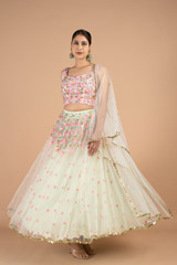 Mint Green Tulle Lehenga SetDSC01297