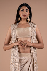 Beige Bustier Drape Skirt  JacketDSC08745