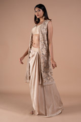 Beige Bustier Drape Skirt  JacketDSC08748