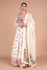 Ivory Printed Kalidar Anarkali