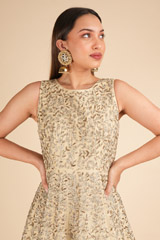 Beige Jaal Embroidered GownDSC01952