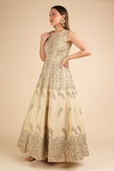 Beige Jaal Embroidered GownDSC01954