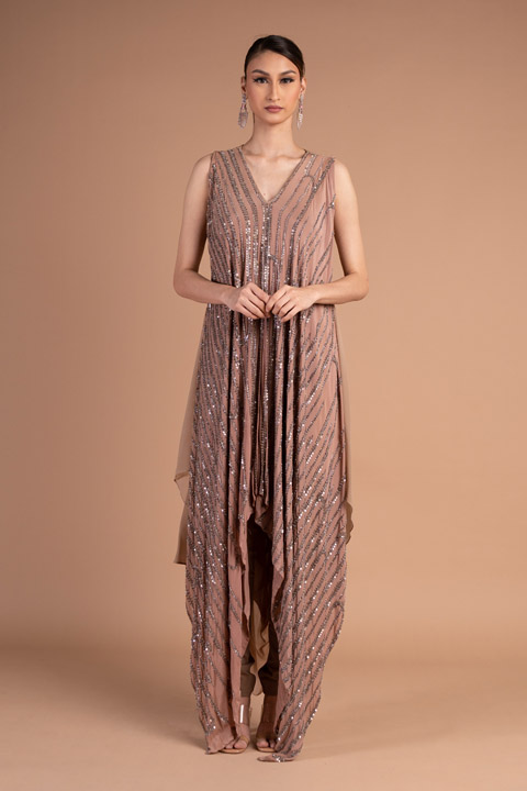 Asymmetrical Kurta With Pants