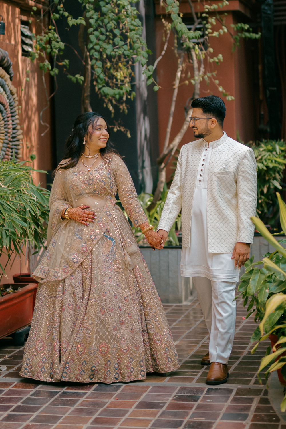 Beige Lehenga with Sequins Embellishment3
