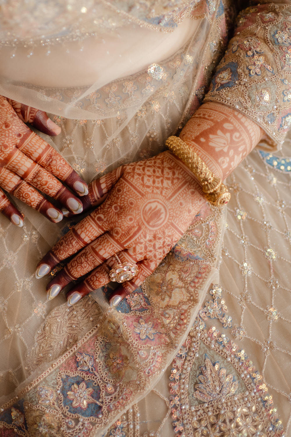 Beige Lehenga with Sequins Embellishment4