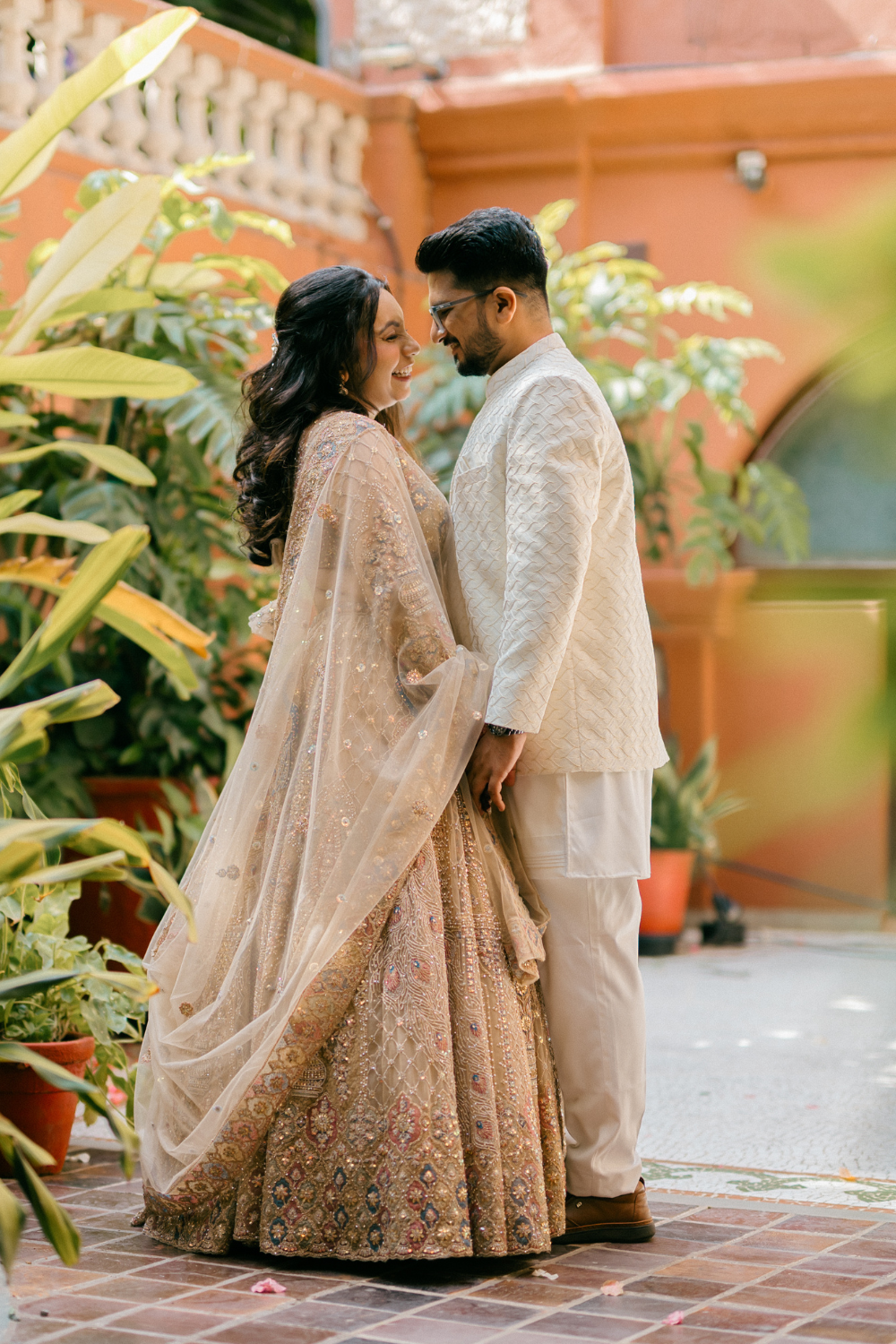 Beige Lehenga with Sequins Embellishment5