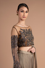 Gunmetal Hand Embellished Sharara SetDSC07418