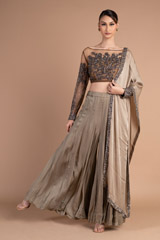 Gunmetal Hand Embellished Sharara SetDSC07419