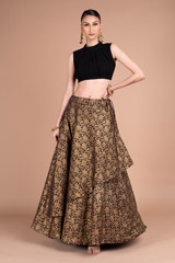 Black Banaras Top Bottom SetDSC07173