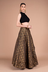 Black Banaras Top Bottom SetDSC07176