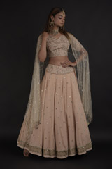 Beige Butis Lehenga_DTR0006