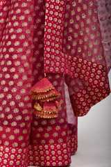 Hot Pink Organza Saree Set_SUB0017