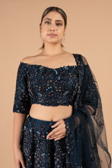 Navy Blue Katdana LehengaDSC03962