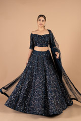 Navy Blue Katdana LehengaDSC03969