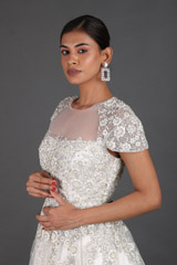 White Tulle Floral Embroidery GownIMG_1269