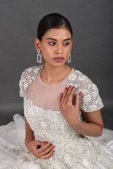 White Tulle Floral Embroidery GownIMG_1284