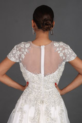 White Tulle Floral Embroidery GownIMG_1289