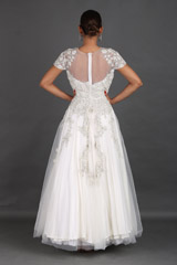 White Tulle Floral Embroidery GownIMG_1290